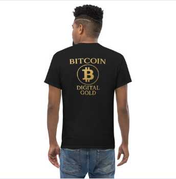 BTC Digital Gold T-Shirt – Rückenprint am Model